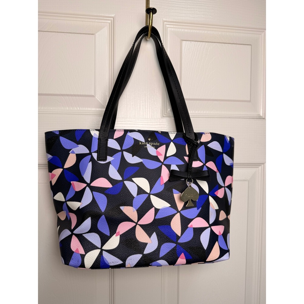 Kate Spade Windmill Bon Shopper Tote Bag Blue Pink Purple PXRU7304